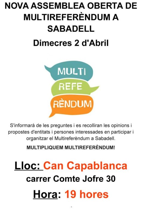 Assemblea oberta del Multireferèndum a Sabadell
